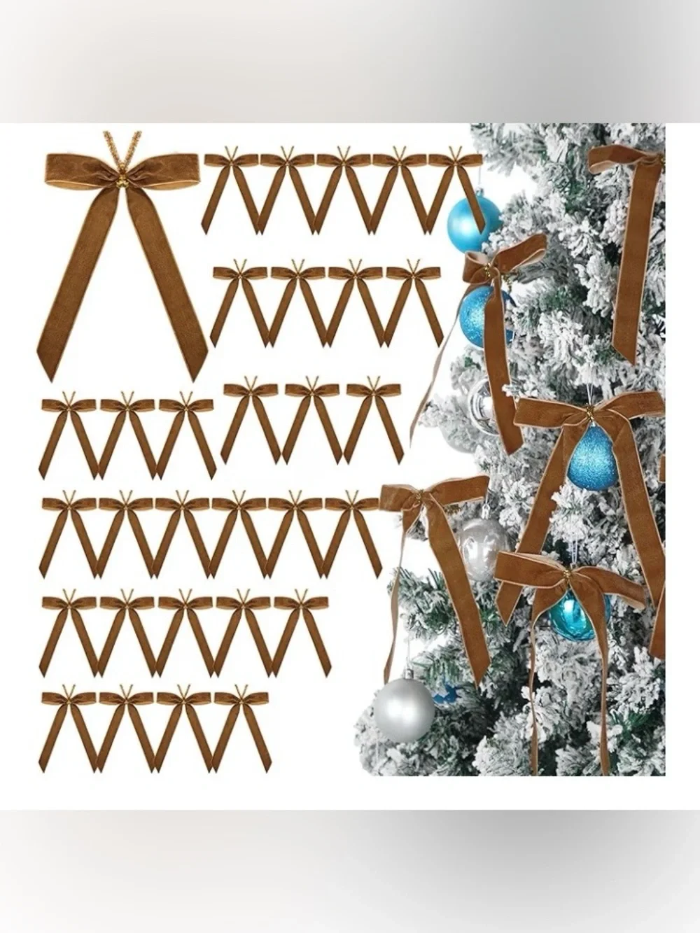 Riceshoot 30 Pcs Christmas Velvet Bow, 6 x 8 Inch Rustic Crafts, SEALED PACKAGE